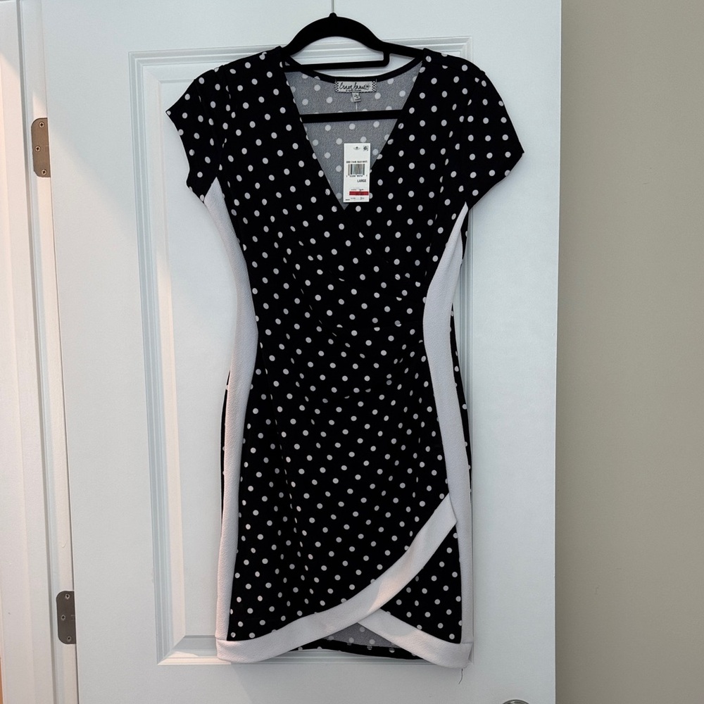 Crave Fame Black and White Asymmetrical Dress
